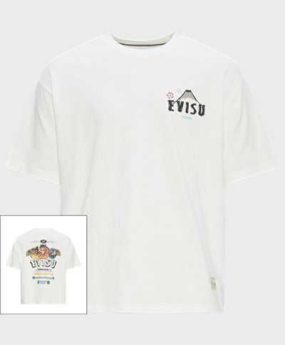 EVISU T-shirts KUMADORI DARUMA SLOGAN PRINTED T-SHIRT Vit